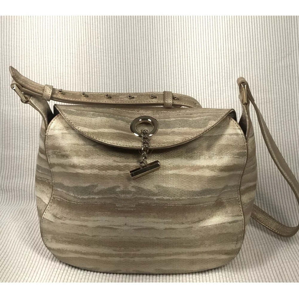 BOTKIER Wavier Metallic Gold Leather HandBag Shoulder Bag